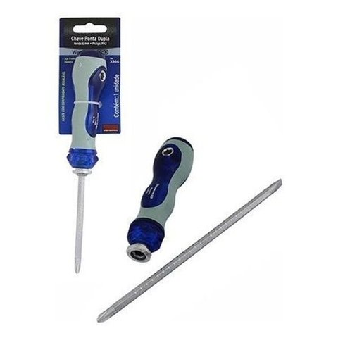 Chave De Fenda Philips Ph2 Ponta Dupla Haste Com Comp. Regulável 6Mm