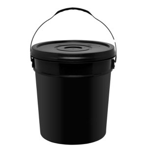 Balde Plástico com Tampa e Alça 18 Litros Preto Eco Nature