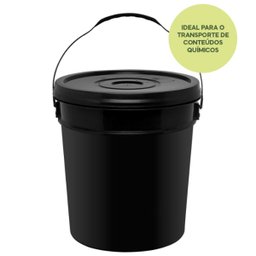 Balde Plástico com Tampa e Alça 18 Litros Preto Eco Nature - 2