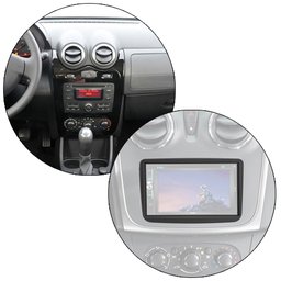 Moldura Painel 2 Din Dvd Duster e Oroch 2011 à 2017 Preto - 3