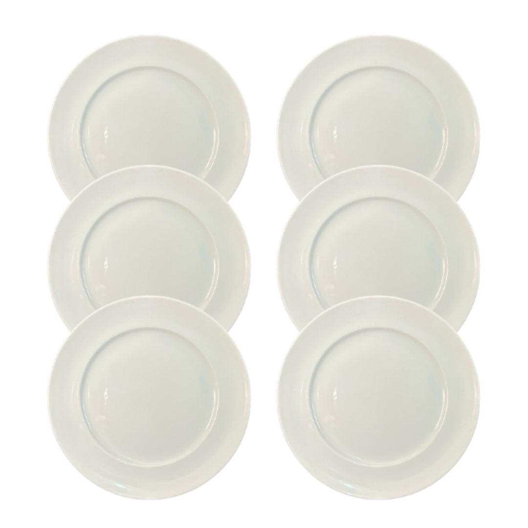 Kit Prato de Sobremesa Versa Porcelana Branca - 6 Peças