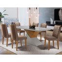Ver imagem 1 de Mesa Aster 180 Tampo em MDF e Vidro com 6 Cadeiras Liz Moderna