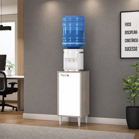 Balcão Multiuso Cozinha para Filtro de Água 1 Porta 40 cm Montado - Amadeirado Cinza/Branco