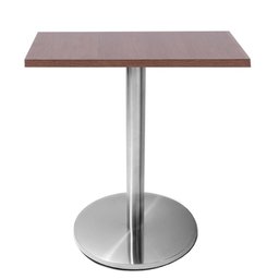 Mesa Beta em Inox 75 cm (Altura) com Tampo em MDP Quadrado 60 cm Imbuia - 1