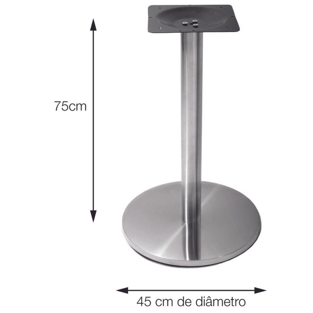 Mesa Beta em Inox 75 cm (Altura) com Tampo em MDP Quadrado 60 cm Imbuia - 7