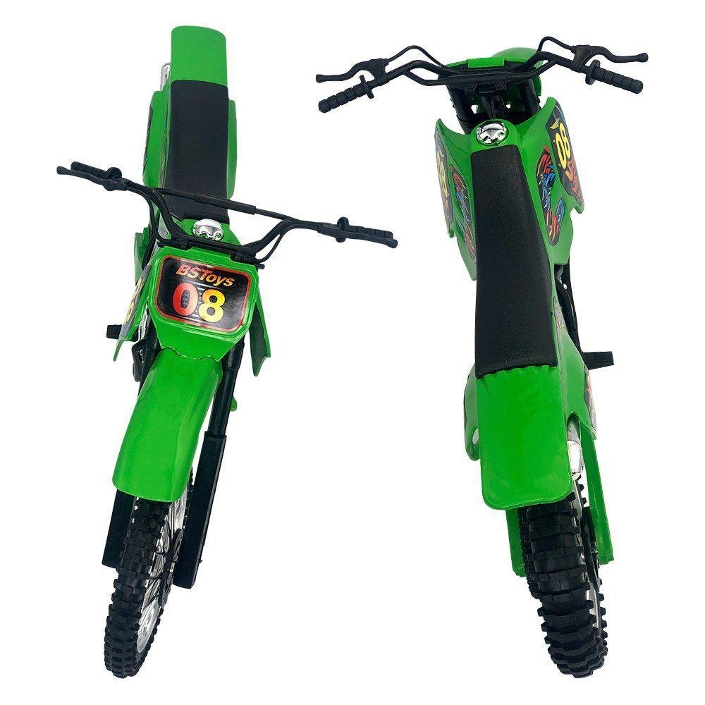 Moto de Motocross de Brinquedo com Apoio - Verde - 3