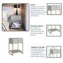 Ver imagem 4 de Mesa de Cabeceira Industrial 1 Gaveta 45x40x61cm P1026 Arenas Dourado Placa e Ponto