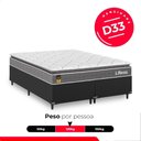 Ver imagem 5 de Cama Box Base Casal Bipartido Couro Preto + Colchão Life D33 Pillow Top Cinza - 61x138x188cm - e-