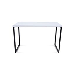 Mesa de Escritório Office Estilo Industrial Branco com pés Preto - 4