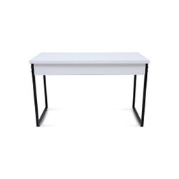 Mesa de Escritório Office Estilo Industrial Branco com pés Preto - 2