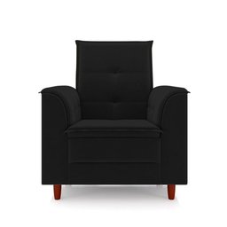 Poltrona Amamentação Confortável com Puff Lia Veludo Preto - 7 Poltrona Amamentação Confortável com Puff Lia Veludo Preto - 7