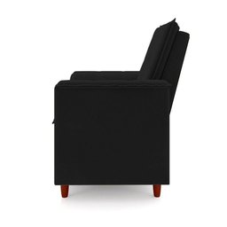 Poltrona Amamentação Confortável com Puff Lia Veludo Preto - 10 Poltrona Amamentação Confortável com Puff Lia Veludo Preto - 10