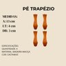 Kit 4 Pés Retrô 18cm Madeira Castanho Puff Poltrona Recamier Sofá Divã - 3