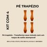 Kit 4 Pés Retrô 18cm Madeira Castanho Puff Poltrona Recamier Sofá Divã - 4