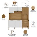 Ver imagem 3 de Armário de Cozinha Compacta 180cm Turim Plus Freijó/supremo Z06 - Mpozenato