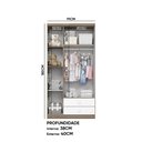 Ver imagem 4 de Guarda Roupa Quarto Infantil 91cm 3 Portas 2 Gavetas Teddy H02 - D'Rossi