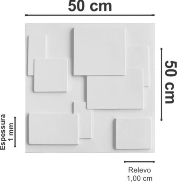 Placas De Plastico 3D/Parede Ilove3D 50Cmx50Cm 4M² 16 Placas - 7