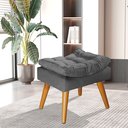 Ver imagem 1 de Puff Sênior Luxuoso Banco Apoio Pés Almofadado Penteadeira:grafite Suede