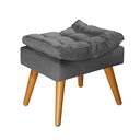 Ver imagem 2 de Puff Sênior Luxuoso Banco Apoio Pés Almofadado Penteadeira:grafite Suede