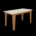 Ver imagem 3 de Conjunto de Mesa Sala de Jantar com 6 Cadeiras Roma Marrom/Freijo Off White/Tec Capuccino