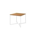 Ver imagem 3 de Mesa Industrial Base Ferro Branco em V Tampo 90x90 Canela 4 Cadeiras Eames Madeira Assento Branco