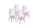 Ver imagem 6 de Mesa Industrial Base Ferro Branco em V Tampo 90x90 Canela 4 Cadeiras Eames Madeira Assento Branco