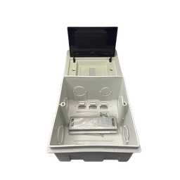 Centro de Distribuição Embutir 3 Disjuntores Nema ou Din Tampa Fumê 13x13cm - 2