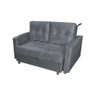 Sofá Cama Casal Reclinável Drika - Veludo Chumbo - 1