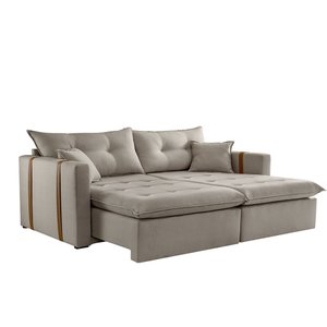 Sofa Cama e Reclinavel Lisboa 2,60m 05 Lugares Mola Ensacada Txr