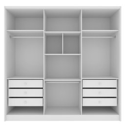 Guarda Roupa Casal 100% Mdf 6 Portas 6 Gavetas Fortuna Tcil Tcil Móveis Guarda Roupa Casal Fortuna 1 - 3