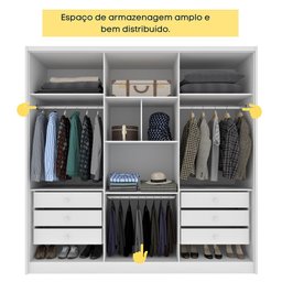 Guarda Roupa Casal 100% Mdf 6 Portas 6 Gavetas Fortuna Tcil Tcil Móveis Guarda Roupa Casal Fortuna 1 - 9