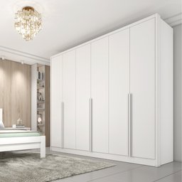 Guarda Roupa Casal 100% Mdf 6 Portas 6 Gavetas Fortuna Tcil Tcil Móveis Guarda Roupa Casal Fortuna 1 - 1