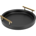 Ver imagem 1 de Bandeja Redonda Decorativa para Servir Home&co Parede Dupla Inox 4x32x32cm Preto