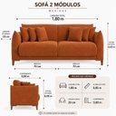 Ver imagem 4 de Sofá Living Nevada 2 Lugares 1,80m Veludo Terracota