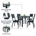 Ver imagem 5 de Conjunto Sala de Jantar Mesa Tampo Granito 1,20m com 4 Cadeiras Diana Preto / Mosaico Artefamol