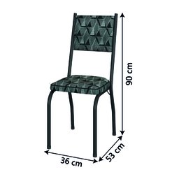 Conjunto Sala de Jantar Mesa Tampo Granito 1,20m com 4 Cadeiras Diana Preto / Mosaico Artefamol - 4