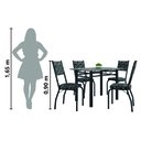 Ver imagem 6 de Conjunto Sala de Jantar Mesa Tampo Granito 1,20m com 4 Cadeiras Diana Preto / Mosaico Artefamol