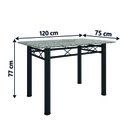 Ver imagem 3 de Conjunto Sala de Jantar Mesa Tampo Granito 1,20m com 4 Cadeiras Diana Preto / Mosaico Artefamol