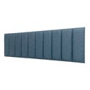 Ver imagem 3 de Cabeceira King Linho Azul Placa Modulada Estofada Ripada Adesiva
