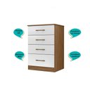 Ver imagem 7 de Kit Guarda Roupa Casal com Espelho Ms 912 + Cômoda Ms 913 Moval - Naturale / Branco