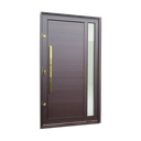 Ver imagem 1 de Porta Pivot.Alumínio Lamb.Visione c/Pux.e.Elite Marrom Gold 240x150 Brimak
