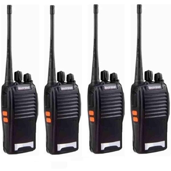 Kit 4 Rádio Comunicador Uhf Vhf Walkie 1 A 3Km Fone Ouvido - 1
