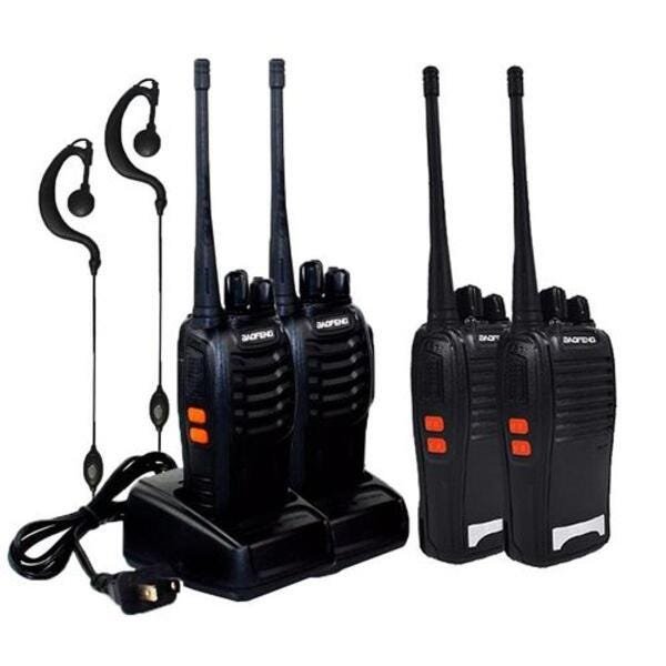 Kit 4 Rádio Comunicador Uhf Vhf Walkie 1 A 3Km Fone Ouvido - 2