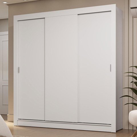 Guarda-roupa Casal 3 Portas de Correr Branco Sublime Madesa Branco