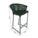 Ver imagem 5 de Conjunto Bistrô Champanheira Cinza Tampo Ripado e 2 Banquetas Reis Corda Náutica Verde Musgo