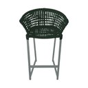 Ver imagem 3 de Conjunto Bistrô Champanheira Cinza Tampo Ripado e 2 Banquetas Reis Corda Náutica Verde Musgo