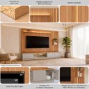 Ver imagem 3 de Conjunto Painel Rack Módulo Lateral Been Mdp/mdf Tv até 75 Canela/gris G77 - Gran Belo