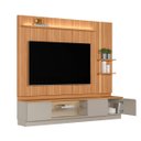 Ver imagem 7 de Conjunto Painel Rack Módulo Lateral Been Mdp/mdf Tv até 75 Canela/gris G77 - Gran Belo
