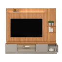 Ver imagem 2 de Conjunto Painel Rack Módulo Lateral Been Mdp/mdf Tv até 75 Canela/gris G77 - Gran Belo