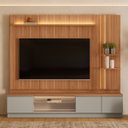 Ver imagem 5 de Conjunto Painel Rack Módulo Lateral Been Mdp/mdf Tv até 75 Canela/gris G77 - Gran Belo
